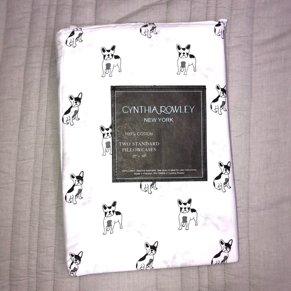 Cynthia Rowley Bulldog Pillowcases Frenchie - Picture 2 of 4